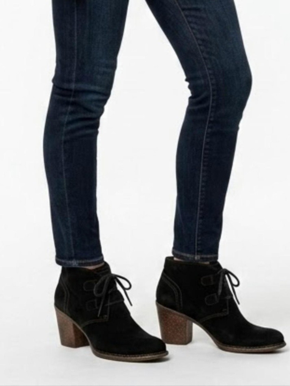 Clarks Black Suede Ankle Booties 8.5